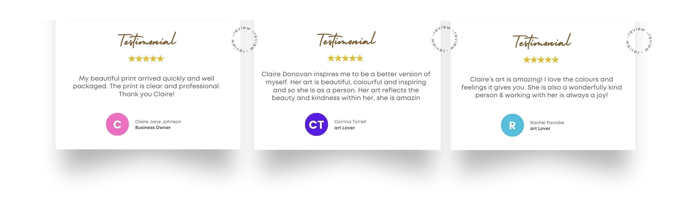 Testimonials for Claire Donovan Art