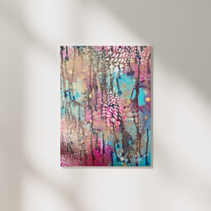 Original abstract art canvas - Colourful Chaos 12”x16” Art