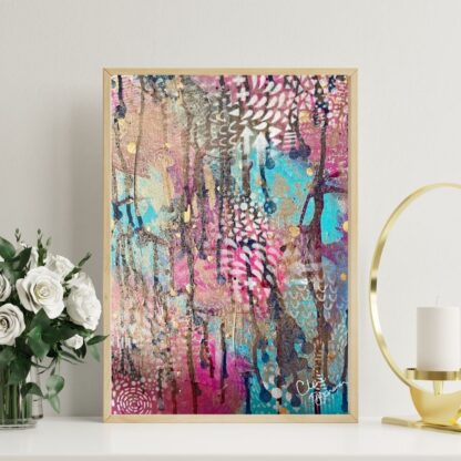 Experience the captivating journey of "Colourful Chaos," a profound 12"x16" abstract expressionist artwork that transcends the chaos and celebrates the triumph of joy and resilience. This inspiring piece serves as a reminder of the indomitable human spirit and the power to rise stronger than ever before.