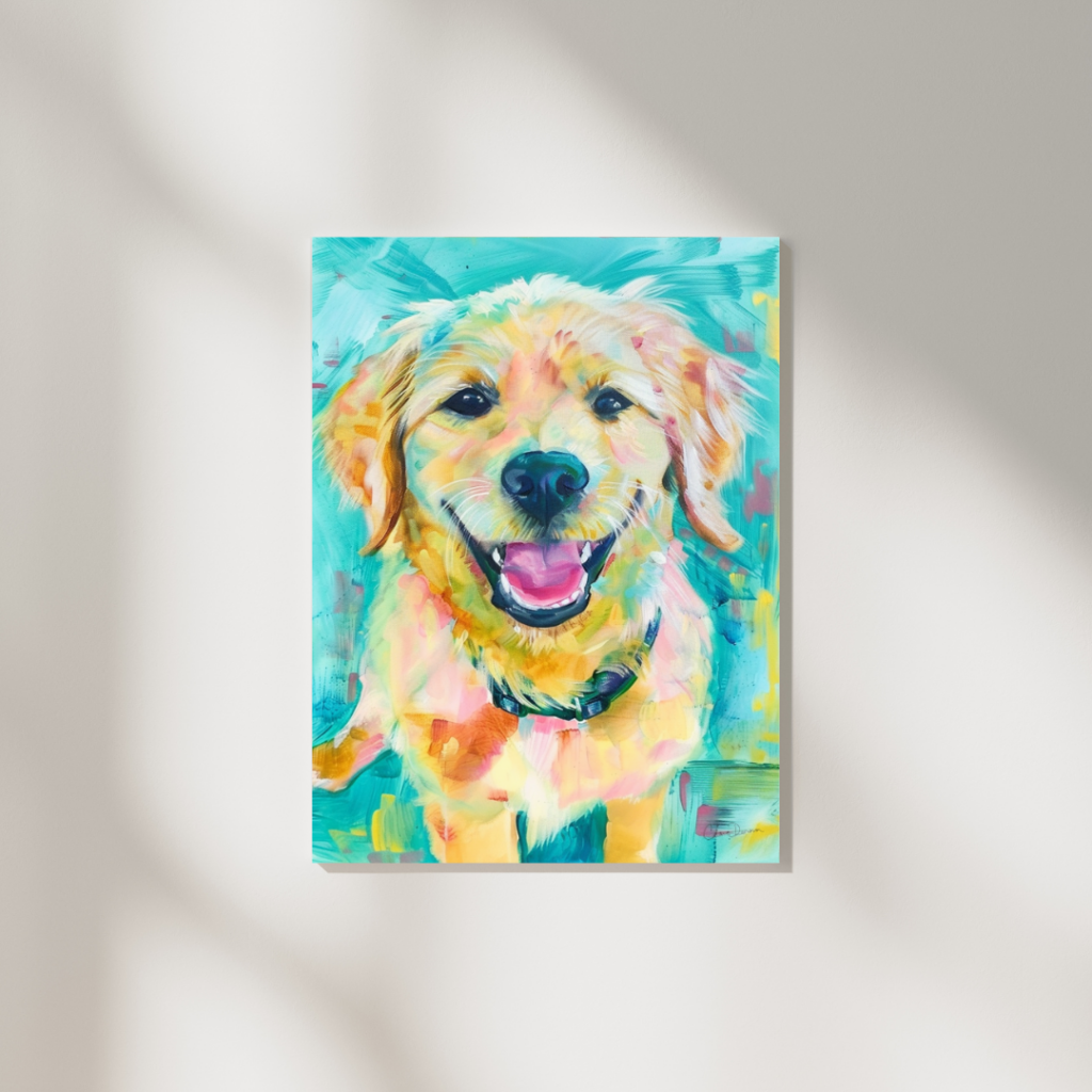 Dog Drawings - Golden retriever painting