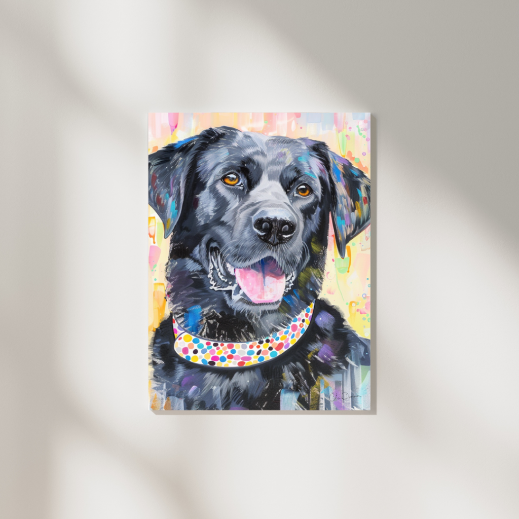 Dog Drawings - Black Labrador painting