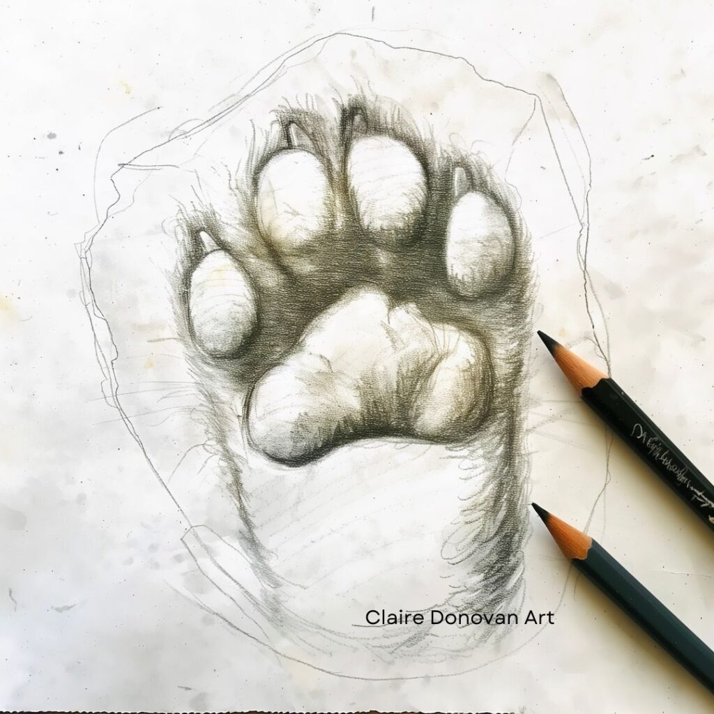 Paw print drawings hold an undeniable charm that goes beyond their simplicity. With just a single mark, these drawings evoke a flood of memories and emotions associated with our beloved pets. Each paw print is unique, just like our pets, and through these drawings, we can capture their character, spirit, and the unconditional love they bring into our lives. #pawprints #pets #animals #dogs #dog #cats 